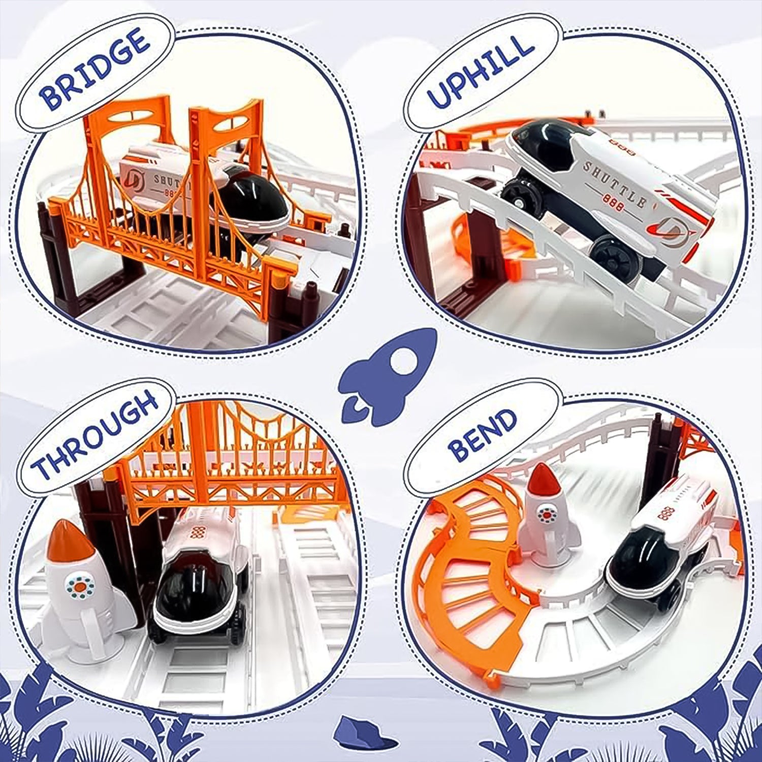 Outer Space Race Track Set for Kids Toys (1 Set) view 4