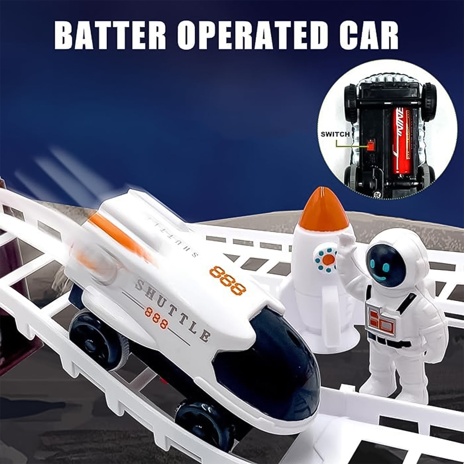 Outer Space Race Track Set for Kids Toys (1 Set) view 6