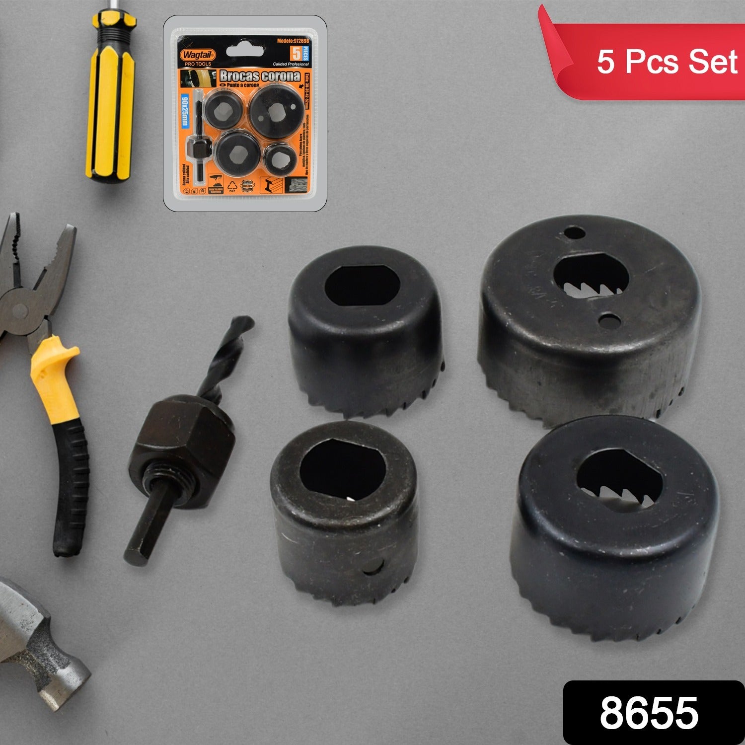 32 / 38 / 44 / 54 mm Hole Saw Cutter with Mandrel 32-54 mm (5 Pcs Set) view 2