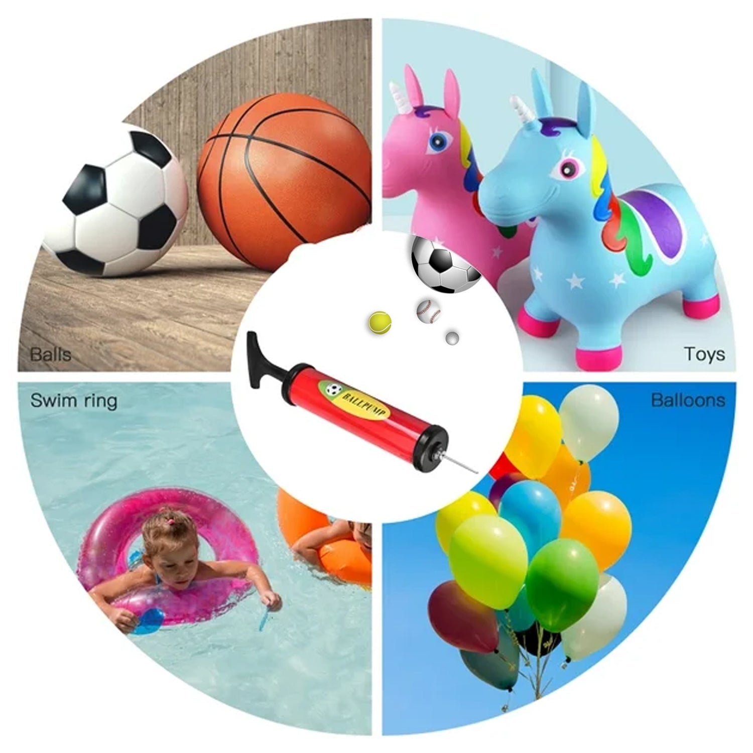 Plastic Pump for Inflating Balls (24CM) - Inflatable Ball Development Toy view 4