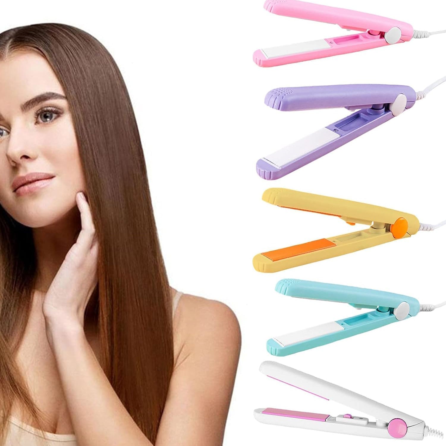 Beauty and Personal Care Professional Ceramic Plate Mini Hair Styler Straightener and Curler view 3
