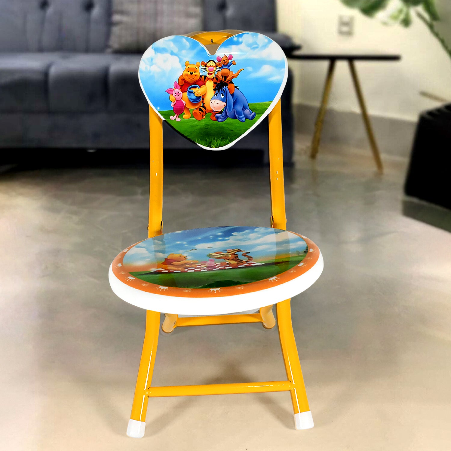 Heart Shape Cartoon Printed Foldable Kids Chair for Playrooms & Camping (1 Pc) view 3