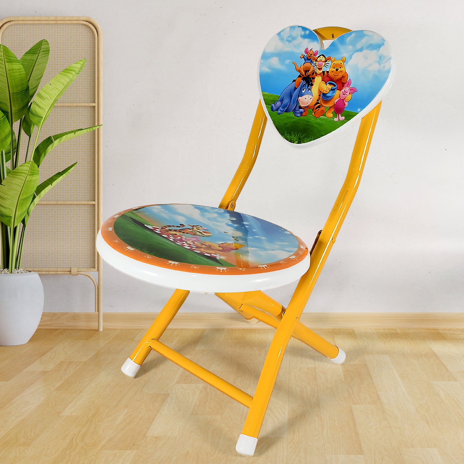 Heart Shape Cartoon Printed Foldable Kids Chair for Playrooms & Camping (1 Pc) view 4