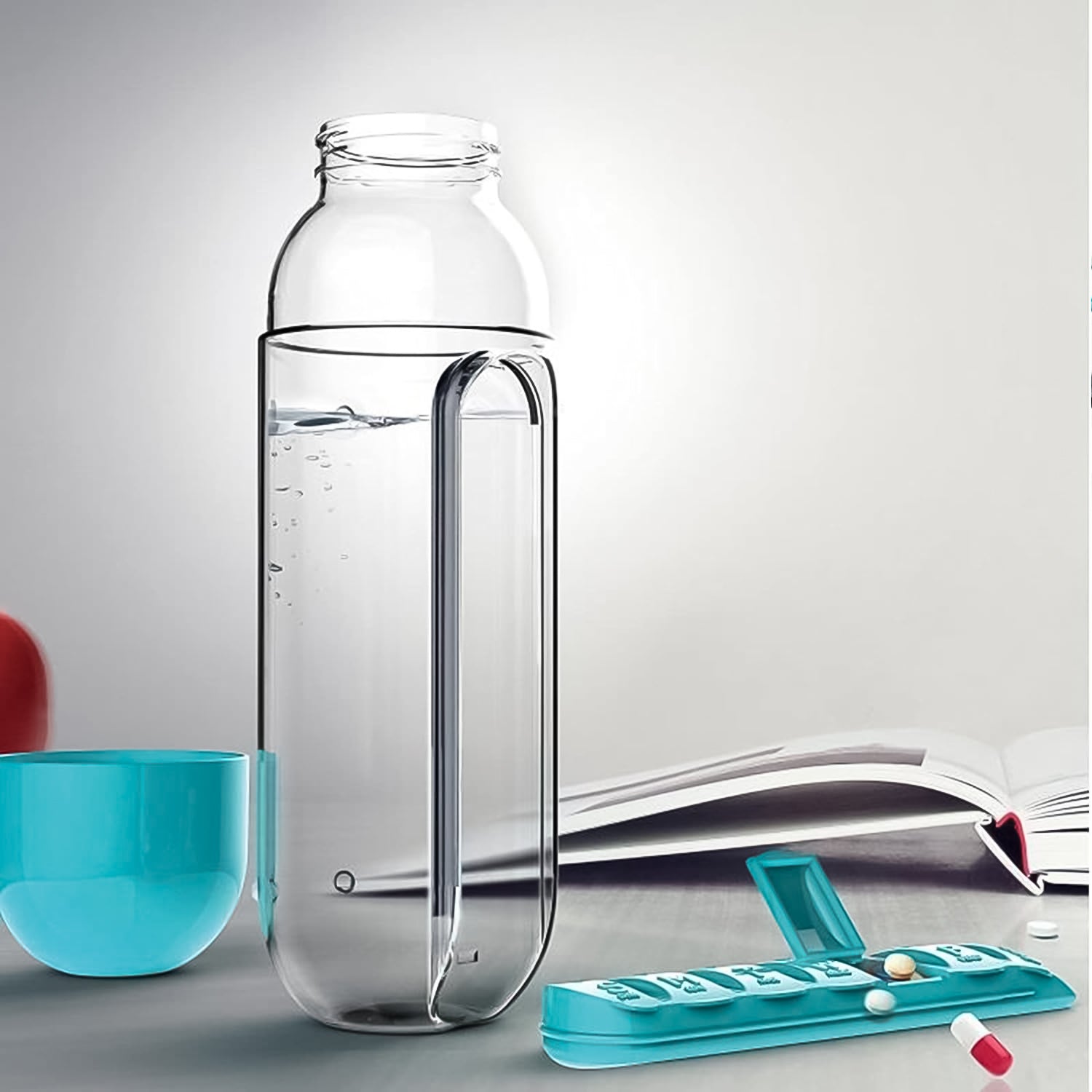 Multi-Use Pill & Water Bottle for Travel (600 Ml, Mix Color) view 8