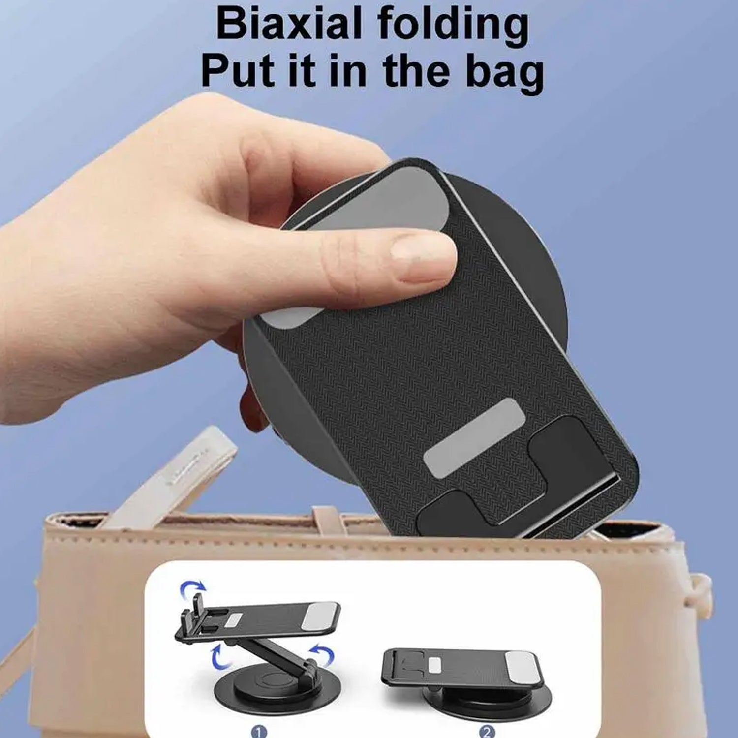 Rotating Foldable Mobile Stand – Height & Angle Adjustable Phone Holder Desk (1 Pc) view 6
