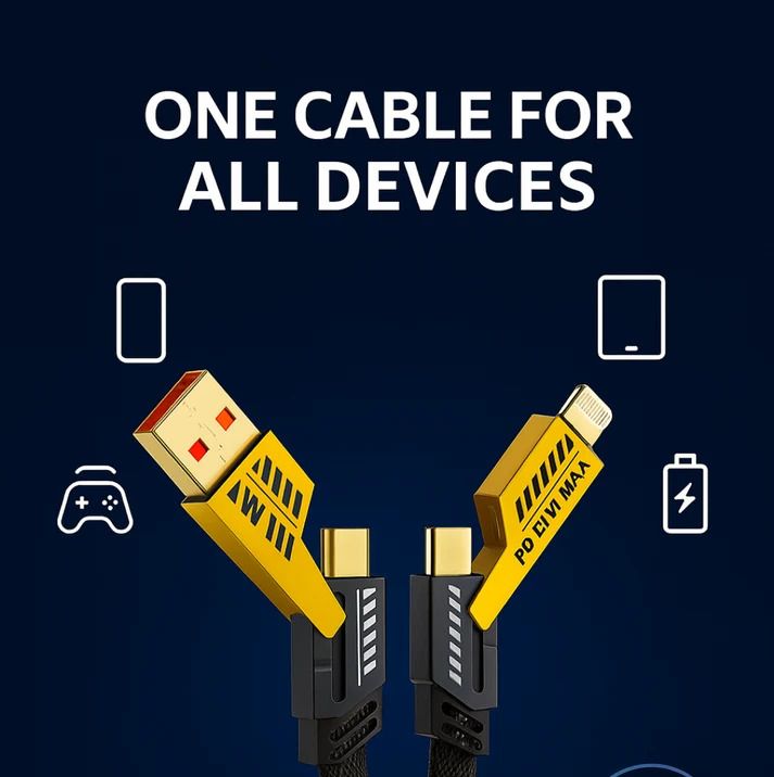 65W 4-in-1 Fast Charging Cable – Durable Multi-Port Charger view 3